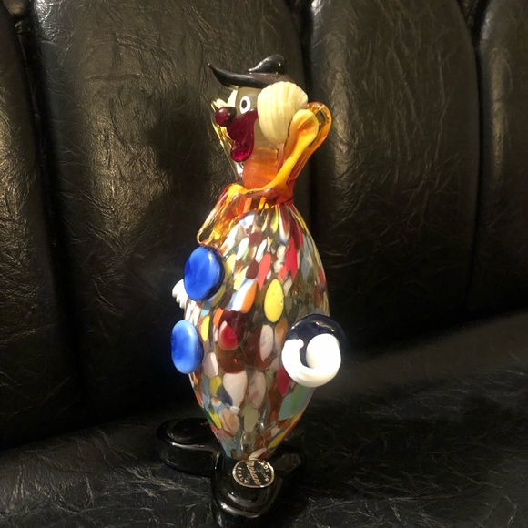 2669 Vintage Murano Italy Art Glass Clown Original Murano Sticker - Picture 2 of 14
